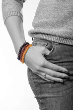 Load image into Gallery viewer, AMBERAGE Natural Baltic Amber Bracelet for Adults (Women/Men) - Hand Made from Raw-Unpolished/Certified Baltic Amber Beads(6 Colors) (7, Raw-Unpolished Rainbow)
