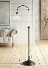 Load image into Gallery viewer, Jackson Bronze and Wood Grain Arc Floor Lamp - Franklin Iron Works
