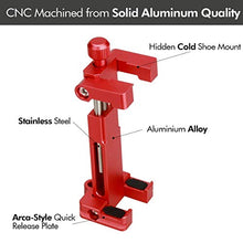 Load image into Gallery viewer, Ulanzi ST-03 Metal Smart Phone Tripod Mount with Cold Shoe Mount and Arca-Style Quick Release Plate for iPhone Xs X 8 7 Plus Samsung Huawei,Cell Phone Tripod Holder Clip Adapter (Red)
