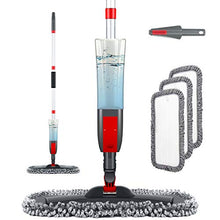 Load image into Gallery viewer, Spray Mop 120CM, Floor Mops for Floor Cleaning 450ML Spray Bottle, Microfiber Hardwood Floor Mop for Laminate Tile Ceramic Wood Floor Cleaning, Dry Wet Mop with 3 Reusable Pads 1 Scraper
