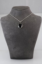 Load image into Gallery viewer, Sterling Silver 925 Black Onyx Oval Pendant Necklace 16+2 inches Chain - Elegant Gift Box
