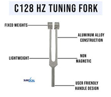Load image into Gallery viewer, AMT 128 Hz Medical-Grade Tuning Fork Instrument with Fixed Weights, Non-Magnetic Aluminum Alloy (C 128)
