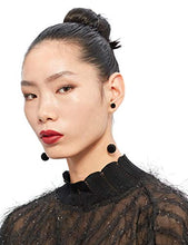 Load image into Gallery viewer, Artificial Hair Ball Dangle Earring For Women Cute Pompom Earring for Women Girl Gifts Present Valentines Birthday Anniversary Mothers Day Christmas(Black)
