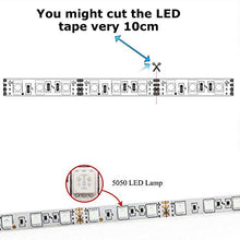 Load image into Gallery viewer, LED Strip Lights,16.4ft Waterproof RGB SMD5050 LED Strips with 44 Key IR Remote Control, Color Changing Tape Light with 12V Power Supply for Room, Bedroom, TV, Kitchen, Desk
