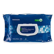 Load image into Gallery viewer, McKesson StayDry Disposable Wipes or Washcloths for Adults with Aloe, Incontinence, Alcohol-Free, Not-Flushable, 100 Wipes, 6 Packs, 600 Total
