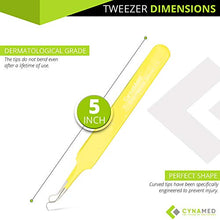 Load image into Gallery viewer, Blackhead Tweezer - Professional Curved Steel Tip Surgical Comedone &amp; Splinter Extractor By Rapid Vitality. Ideal Blemish &amp; Acne Remover Tool Means Flawless Facial Skin (Yellow)
