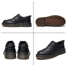 Load image into Gallery viewer, Women's Oxford Shoes Flat Brogues Dress Shoes Wingtip Perforated Lace Up Low Heel Casual Work Office Dressy Business Shoes Black US 8
