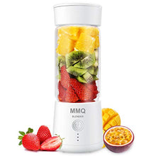 Load image into Gallery viewer, Portable Blender, MMQ Personal Size Glass Juicer Cup, Fruit Shake, Smoothies Mixer with 2000mAh USB Rechargeable Battery, 3D Six Blades, 410ML (White)
