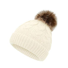 Load image into Gallery viewer, Durio Baby Hats Knit Baby Girl Hats Warm Thick Baby Girl Winter Hat Cute Toddler Hat Girl Boy H Ivory White &amp; Gray &amp; Pink &amp; Khaki One Size
