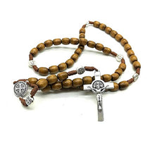 Load image into Gallery viewer, Catholic Rosary, St Benedict Rosary, 12 mm Wooden Catholic Prayer Beads from Medjugorje

