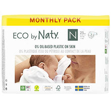 Load image into Gallery viewer, Eco by Naty Baby Diapers, Newborn, 100 Ct, Plant-based with 0% Oil Plastic on Skin, One Month Supply
