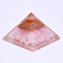 Load image into Gallery viewer, Orgone Pyramid Rose Quartz for EMF Protection &amp; Healing Meditation Orgonite Pyramids Crystal AUM Chakra
