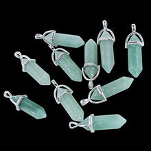 Load image into Gallery viewer, Wholesale 10PCS Genuine Green Aventurine Stone Healing Point Reiki Chakra Pendants Bulk for Jewelry Making
