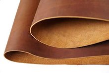 Load image into Gallery viewer, Bourbon Brown Tooling Leather Square 2.0mm Thick Finished Full Grain Cow Hide Leather Crafts Tooling Sewing Hobby Workshop Crafting Leather
