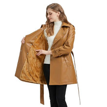 Load image into Gallery viewer, GRAN ORIENTE Faux Leather Jacket for Women With Faux Fur Coat Winter Parka Jacket Women GK052-BLACK-M

