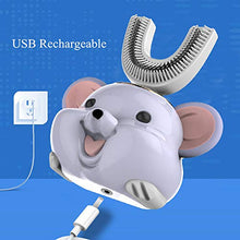 Load image into Gallery viewer, WDSJ U-Shaped Toothbrush Automatic Toothbrush 360° 360 Degree U-Shape Kids’ Electronic Toothbrush Teeth Whitening Automatic Children Lovely Electric Toothbrushes Smart Timer Ipx7-Penguin 6 To14
