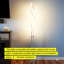 Load image into Gallery viewer, Brightech Embrace - Modern LED Spiral, 2 in 1 Lamp for Living Rooms - Contemporary Bright Lighting, Standing 40" Tall End Table Lamp Adjustable to 66" Floor Lamp - Dimmer Built In - Silver

