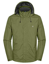 Load image into Gallery viewer, Little Donkey Andy Men's Waterproof Rain Jacket Outdoor Lightweight Rain Shell Coat for Hiking, Travel Olive Size XL
