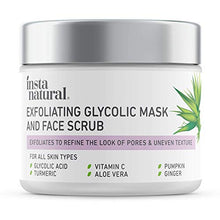 Load image into Gallery viewer, Exfoliating Glycolic Face Mask &amp; Scrub - Acne &amp; Blackhead Treatment for Brightening and Exfoliation with Turmeric &amp; Vitamin C - Natural AHA Enzyme Exfoliant for Scars &amp; Glowing Skin
