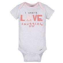 Load image into Gallery viewer, GERBER Baby Girls 4-Pack Short Sleeve Onesies Bodysuits, Pink Bunnies, 6-9 Months
