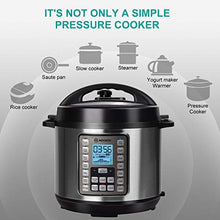 Load image into Gallery viewer, MOOSOO 9-in-1 Electric Pressure Cooker with LCD, 6QT Instant Programmable Pressure Pot, 15 One-Touch Programs with Deluxe Accessory Set
