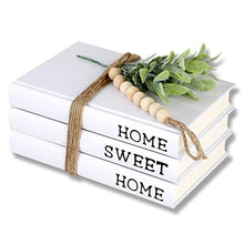 Load image into Gallery viewer, Decorative White Books,Farmhouse Stacked Books,Hardcover Books Decorative ,Home|Sweet|Home(Set of 3) Stacked Books for Decorating Coffee Tables and Shelves
