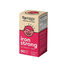 Load image into Gallery viewer, Renzo's Iron Supplements for Kids, Dissolvable Vegan Iron Supplement for Children, Sugar Free Iron Supplements for Anemia, Oh-Oh-Oh Orange Flavor, 90 Melty Tabs
