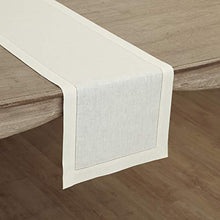 Load image into Gallery viewer, Solino Home 100% Pure Linen Hemstitch Table Runner - 14 x 132 Inch, Handcrafted from European Flax, Machine Washable Classic Hemstitch - Ivory

