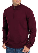 Load image into Gallery viewer, NITAGUT Mens Slim Fit Quarter Zip Mock Neck Polo Sweater Casual Long Sleeve Sweater and Turtleneck Pullover Wind Red, Medium
