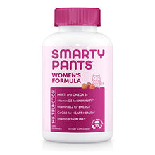 Load image into Gallery viewer, SmartyPants Women's Formula Gummy Multivitamins: Vitamin C, D3, and Zinc for Immunity, Biotin for Hair, Skin &amp; Nails, Omega 3 Fish Oil, CoQ10 for Heart Health, Methyl B12, 180 Count (30 Day Supply)
