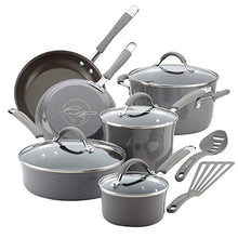 Load image into Gallery viewer, Rachael Ray Cucina Nonstick Cookware Pots and Pans Set, 12 Piece, Sea Salt Gray
