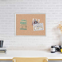 Load image into Gallery viewer, U Brands Cork Bulletin Board, 17 x 23 Inches, Silver Aluminum Frame (020U00-01)
