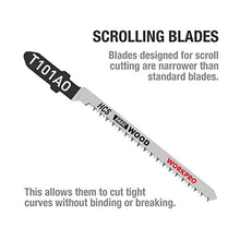 Load image into Gallery viewer, WORKPRO 25-piece T-Shank Jig Saw Blade Set with Storage Case, Made with HCS/HSS/BIM, Assorted Blades for Wood, Plastic and Metal Cutting
