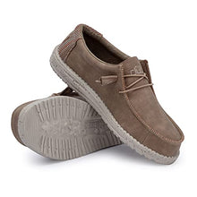 Load image into Gallery viewer, Hey Dude Men's Wally Recycled Leather Nut Size 11 | Men’s Shoes | Men's Lace Up Loafers | Comfortable &amp; Light-Weight

