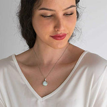 Load image into Gallery viewer, 925 Sterling Silver White Opal Large Pendant; Libra Natural March Birthstone Round Pendant; Antique Jewelry For Women ; Handmade Vintage Style Fire Opal Stone Necklace For Women
