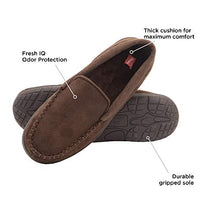 Load image into Gallery viewer, Hanes Mens Moccasin Slipper House Shoe With Indoor Outdoor Memory Foam Sole Fresh IQ Odor Protection , Brown/Brown , Large
