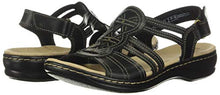 Load image into Gallery viewer, Clarks Women's Leisa Janna Sandal, Black Leather, 80 M US
