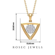 Load image into Gallery viewer, Minimalist Triangle Pendant, SGL Certified 0.22Ct Diamond Cluster Pendant, Stackable Bridesmaid Necklace, Mixed Metal Drop Pendant, Geometric Pendant 18K Rose Gold With Chain
