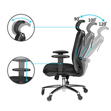 Load image into Gallery viewer, Duramont Ergonomic Adjustable Office Chair with Lumbar Support and Rollerblade Wheels - High Back with Breathable Mesh - Thick Seat Cushion - Adjustable Head &amp; Arm Rests, Seat Height - Reclines
