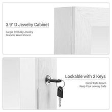 Load image into Gallery viewer, SONGMICS Lockable Jewelry Cabinet Armoire with Mirror, Wall-Mounted Space Saving Jewelry Storage Organizer, White UJJC51WT
