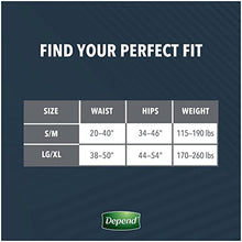 Load image into Gallery viewer, Depend Real Fit Incontinence Underwear for Men, Maximum Absorbency, Disposable, Large/Extra-Large, Grey, 52 Count (Packaging May Vary)
