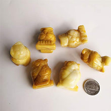 Load image into Gallery viewer, Gemgogo 2 Pcs Natural Yellow Jade Crystals and Healing Stones, Pocket Carved Owl Figurines Collectibles 1.5 Inches Room Decor Gemstone
