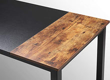 Load image into Gallery viewer, CubiCubi Computer Office Desk 63", Study Writing Table, Modern Simple Style PC Desk with Splice Board, Black and Rustic Brown
