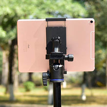 Load image into Gallery viewer, Sturdy Tablet and Phone Tripod Mount for iPad Samsung Tablet Cell Phone More, Rotatable Tiltable Tripod Adapter Stand Clamp Holder for Video Recording Photo Booth Live Music Camera by APPS2Car
