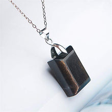 Load image into Gallery viewer, Natural Black Sunstone Moonstone Crystal Rectangle Bead Woman Men Pendant
