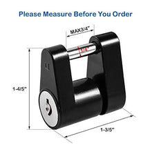 Load image into Gallery viewer, CZC AUTO Black Trailer Hitch Coupler Lock, Dia 1/4 Inch, 3/4 Inch Span for Tow Boat RV Truck Car's Coupler (1 Pack, Black)
