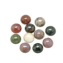 Load image into Gallery viewer, Kissitty 50Pcs Natural Indian Agate Flat Back Gemstone Cabochons 10mm Half Round/Dome Cab Chakra Energy Healing Power Stone for DIY Jewelry Making
