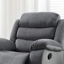 Load image into Gallery viewer, AC Pacific 2-Piece Reclining Living Room Upholstered Sofa, Set with 4, Sofa &amp; Loveseat, Grey
