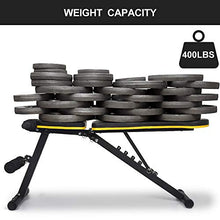 Load image into Gallery viewer, Yueetc Workout Bench, Heavy Duty Stands 400LBS Weight Bench Adjustable Double Enhanced Backrest/Seat for Home Gym Strength Dumbbell Training Utility Bench Full Body Workout Press Bench - Black
