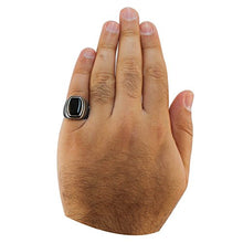 Load image into Gallery viewer, 925 Sterling Silver Jewelry Onyx Stone Men Ring (12)
